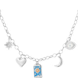 Blue & Orange Charm Necklace