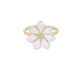 anillo flor blanca