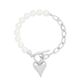 Pulsera Corazón Perlas