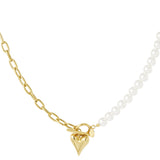Collar Corazón Perlas