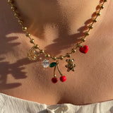 Cherry & Teddy Necklace