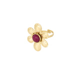 Anillo Flor con Piedra de Color