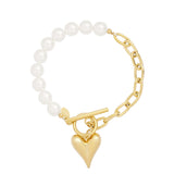 Pulsera Corazón Perlas