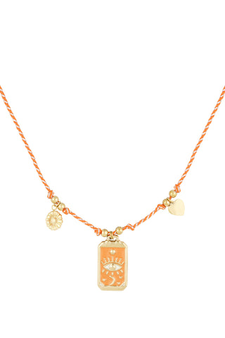I See You - Orange Tarot Necklace