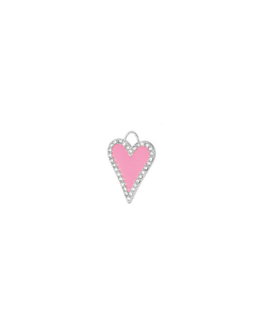 Pink Heart Silver Charm