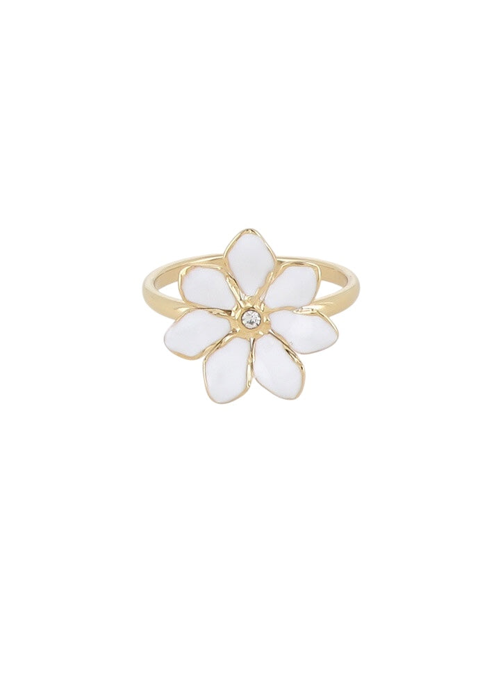 anillo flor blanca