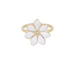 anillo flor blanca