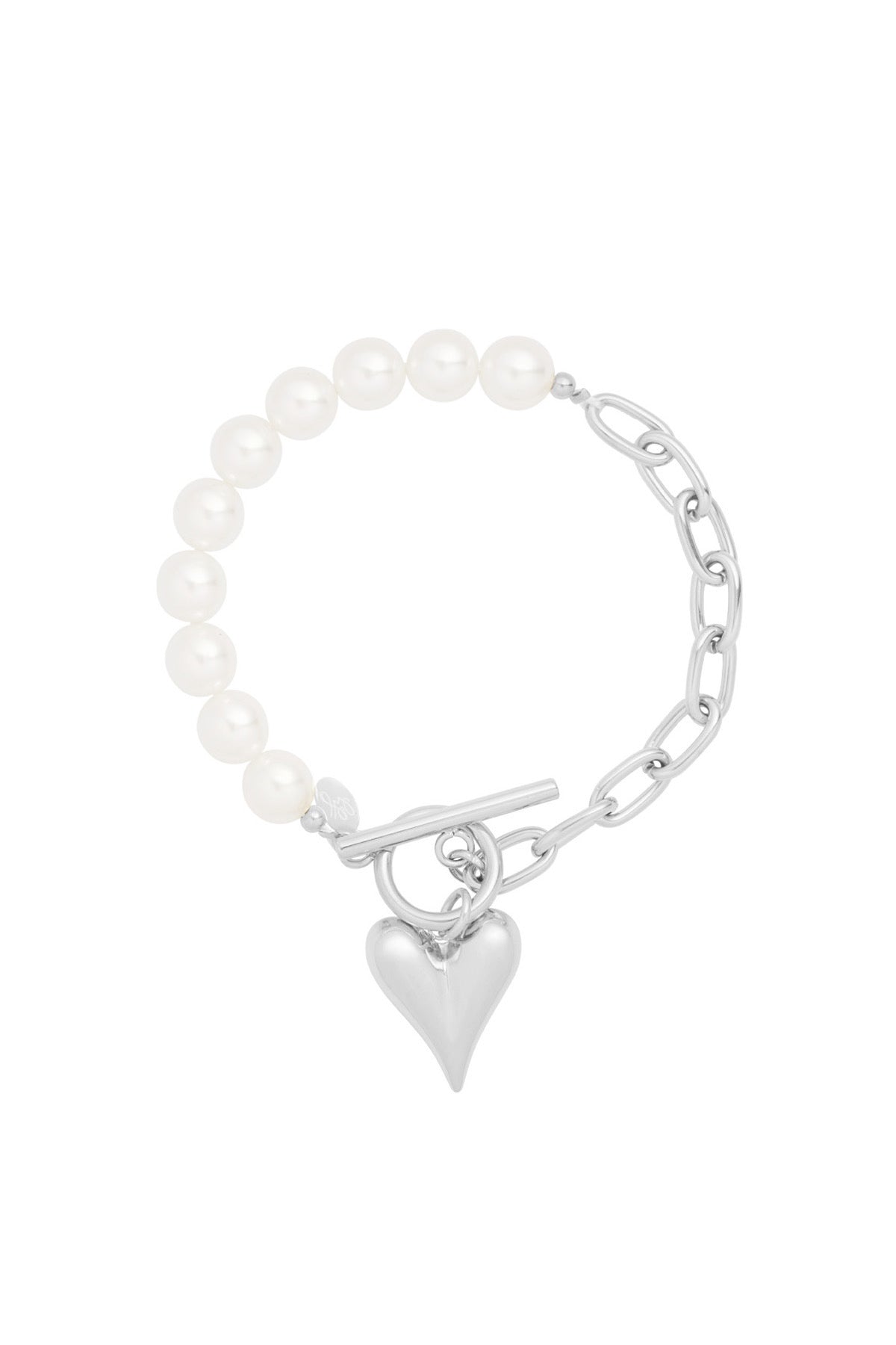 Pulsera Corazón Perlas
