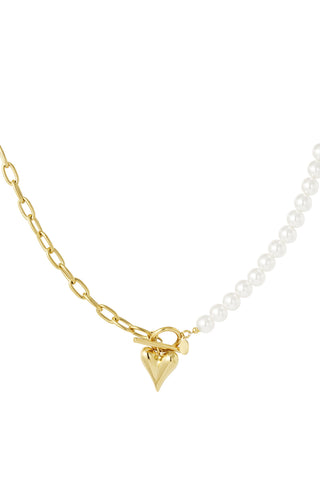 Collar Corazón Perlas