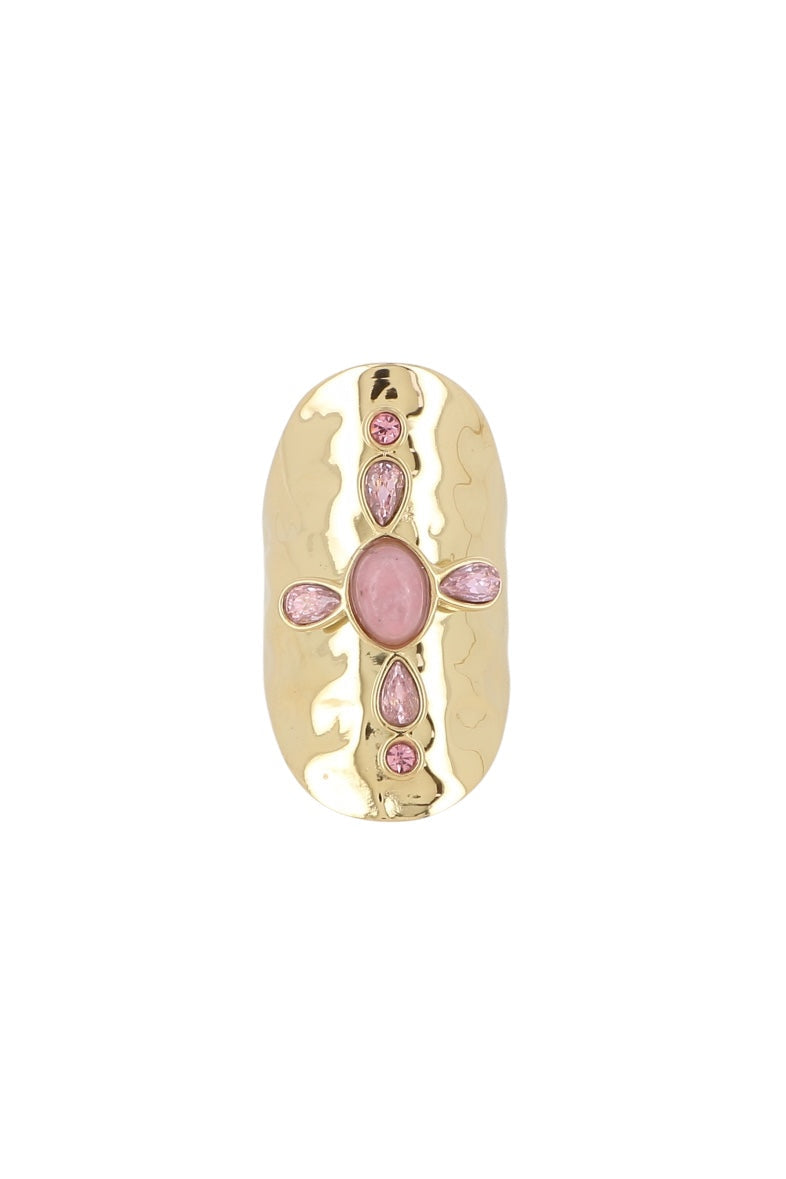 anillo piedra rosa